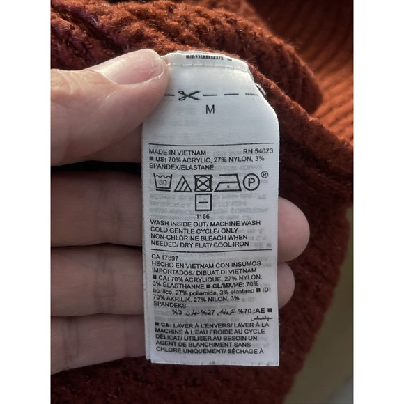 Old Navy Womens Sweater Sz Medium High Neckline Mock Thick Knit Honeycomb Autumn - Picture 9 of 12